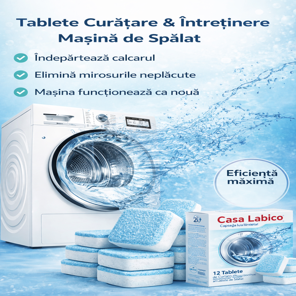 Tablete Curățare & Întreținere Mașină de Spălat Rufe – 12 buc